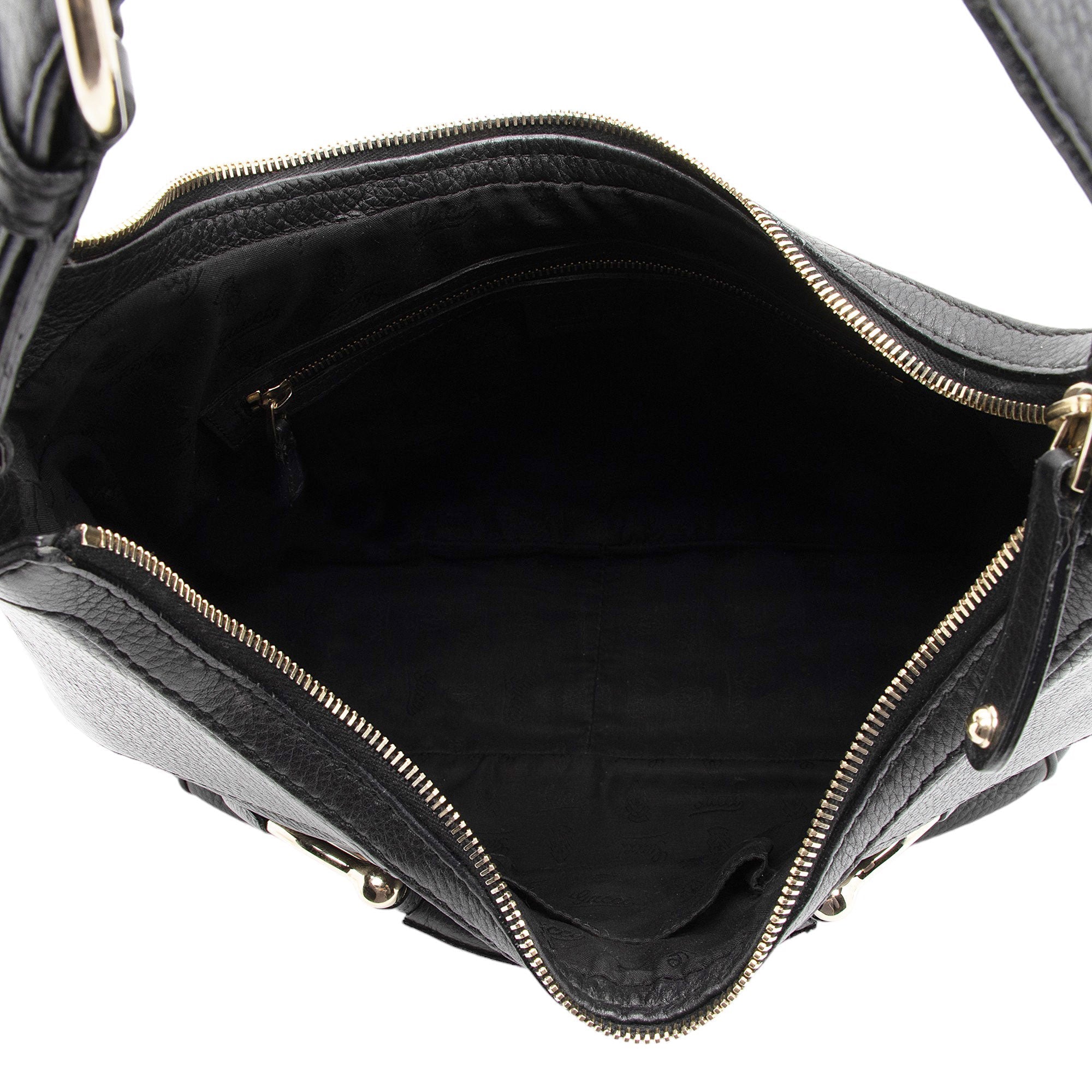 Gucci Leather Web Heritage Horsebit Large Hobo (SHF-yRvuke)