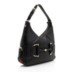 Gucci Leather Web Heritage Horsebit Large Hobo (SHF-yRvuke)