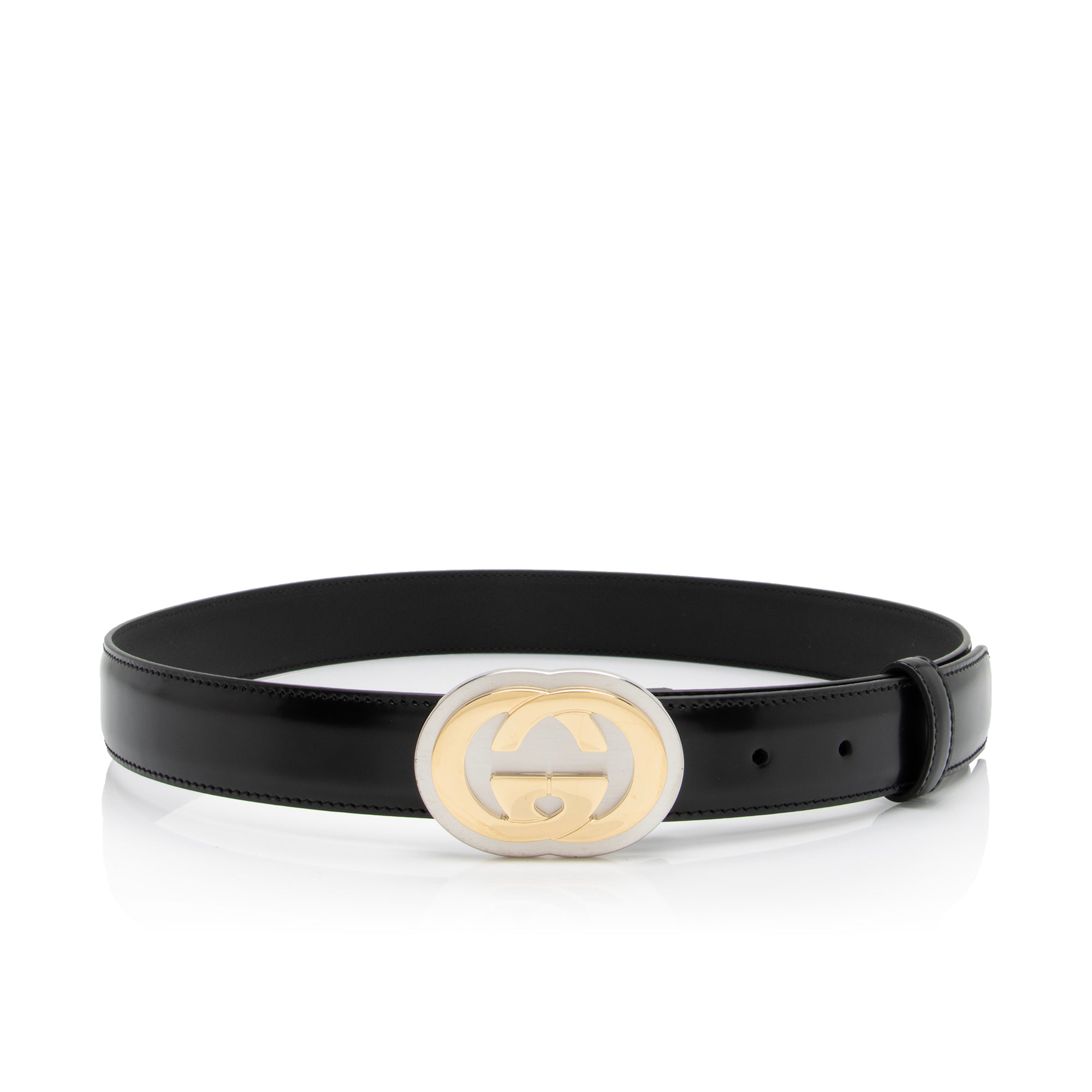 Gucci Leather Interlocking G Belt - Size 32 / 80 (SHF-23273)