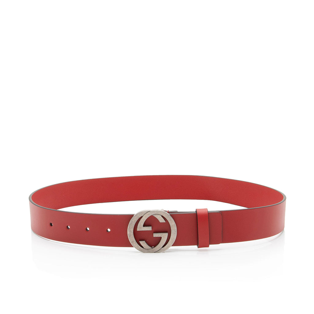 Gucci Leather Interlocking G Belt - Size 34 / 85