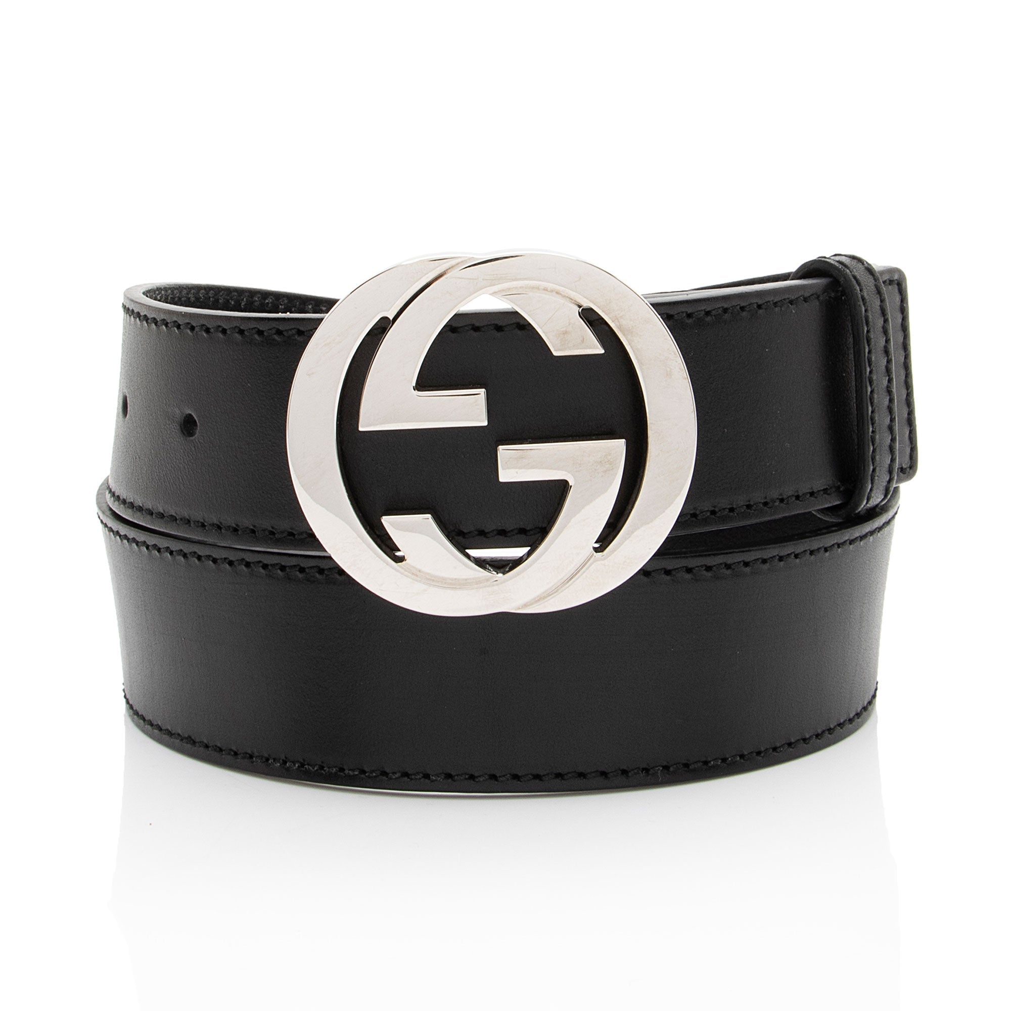 Gucci Leather Interlocking G Belt - Size 34 / 85