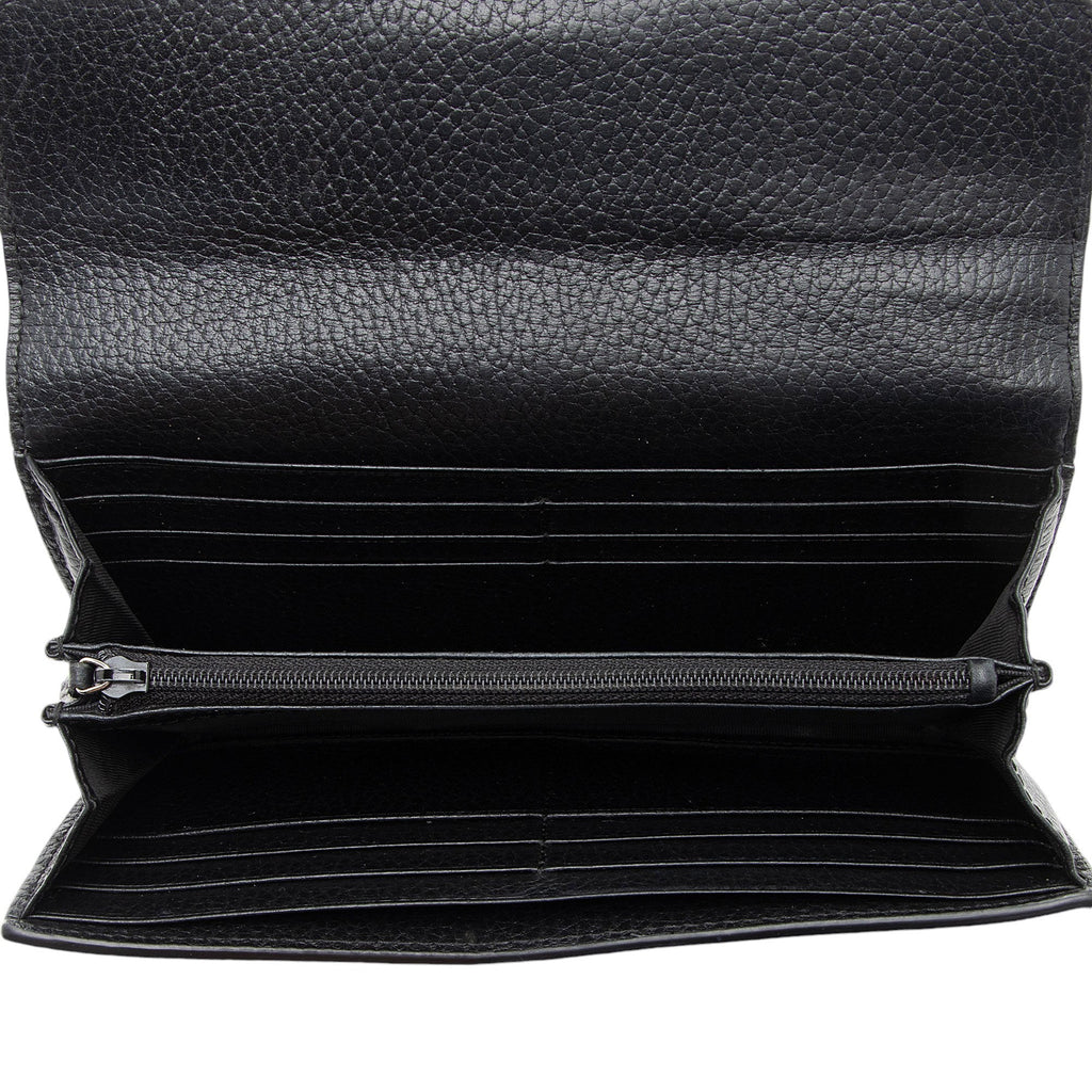 Gucci Leather Interlocking G Continental Wallet