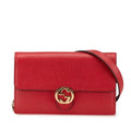 Gucci Leather Interlocking G Dollar Wallet on Chain