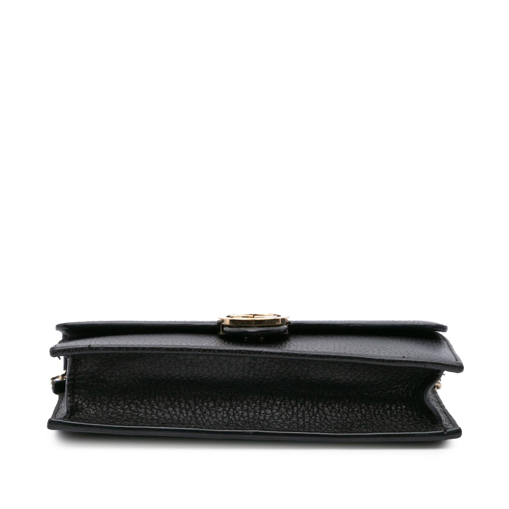 Gucci Leather Interlocking G Dollar Wallet on Chain
