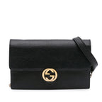 Gucci Leather Interlocking G Dollar Wallet on Chain