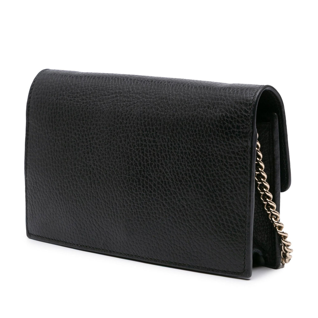 Gucci Leather Interlocking G Dollar Wallet on Chain