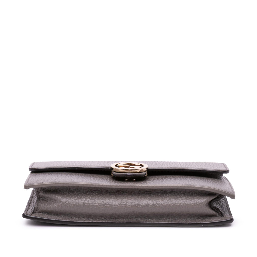 Gucci Leather Interlocking G Dollar Wallet on Chain