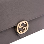 Gucci Leather Interlocking G Dollar Wallet on Chain
