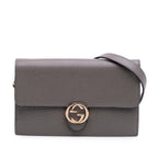 Gucci Leather Interlocking G Dollar Wallet on Chain