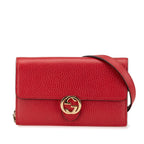 Gucci Leather Interlocking G Dollar Wallet on Chain