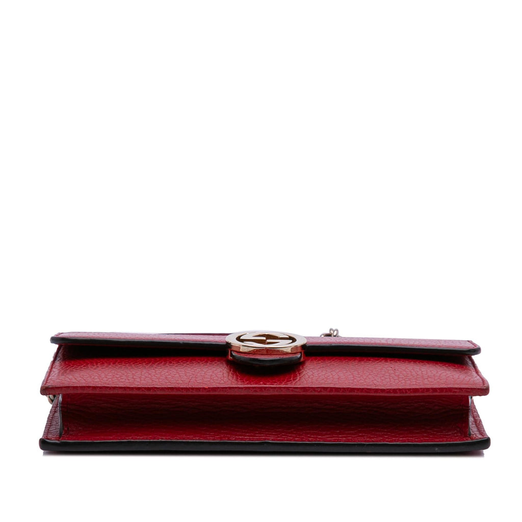 Gucci Leather Interlocking G Dollar Wallet on Chain