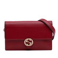 Gucci Leather Interlocking G Dollar Wallet on Chain