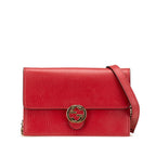 Gucci Leather Interlocking G Dollar Wallet on Chain