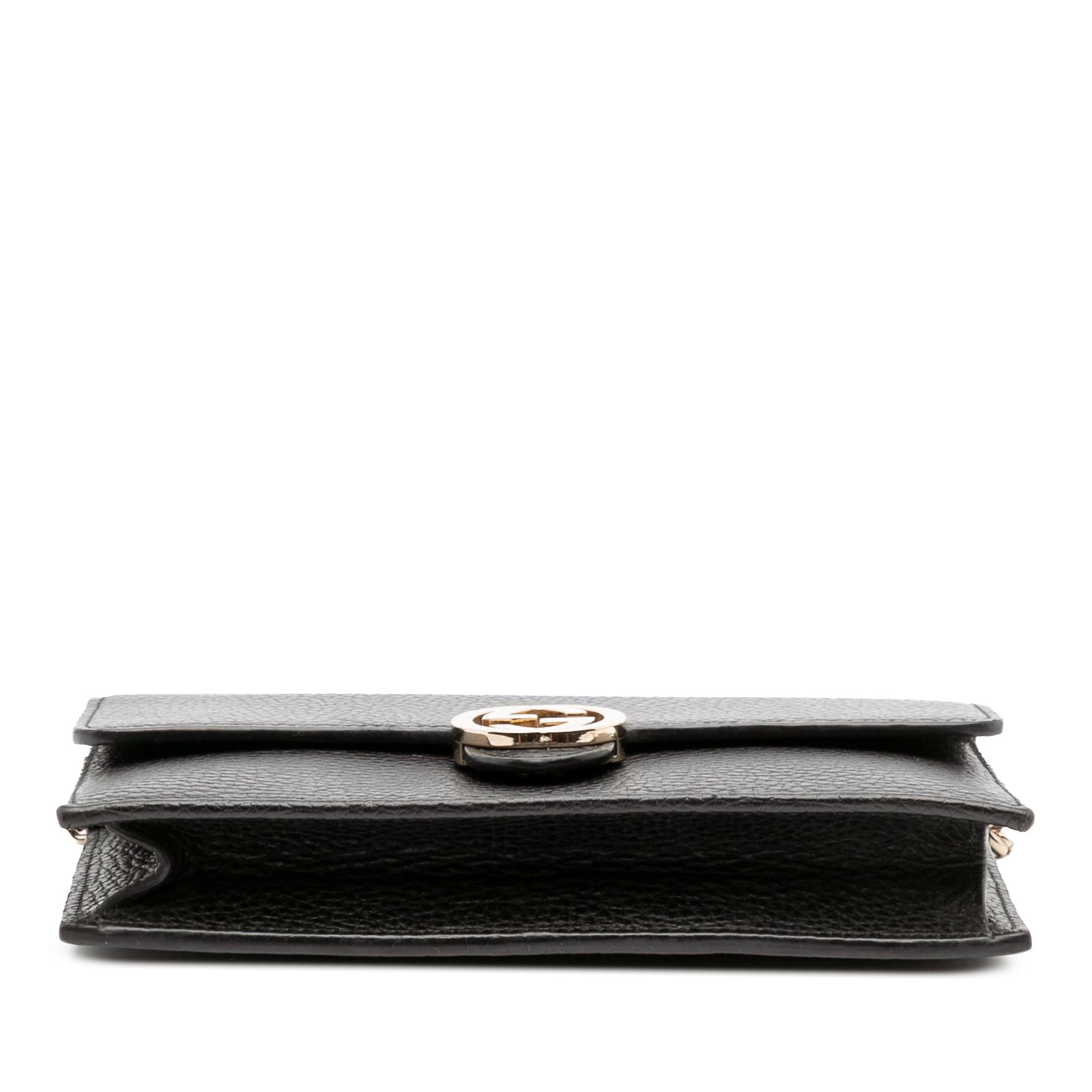 Gucci Leather Interlocking G Dollar Wallet on Chain