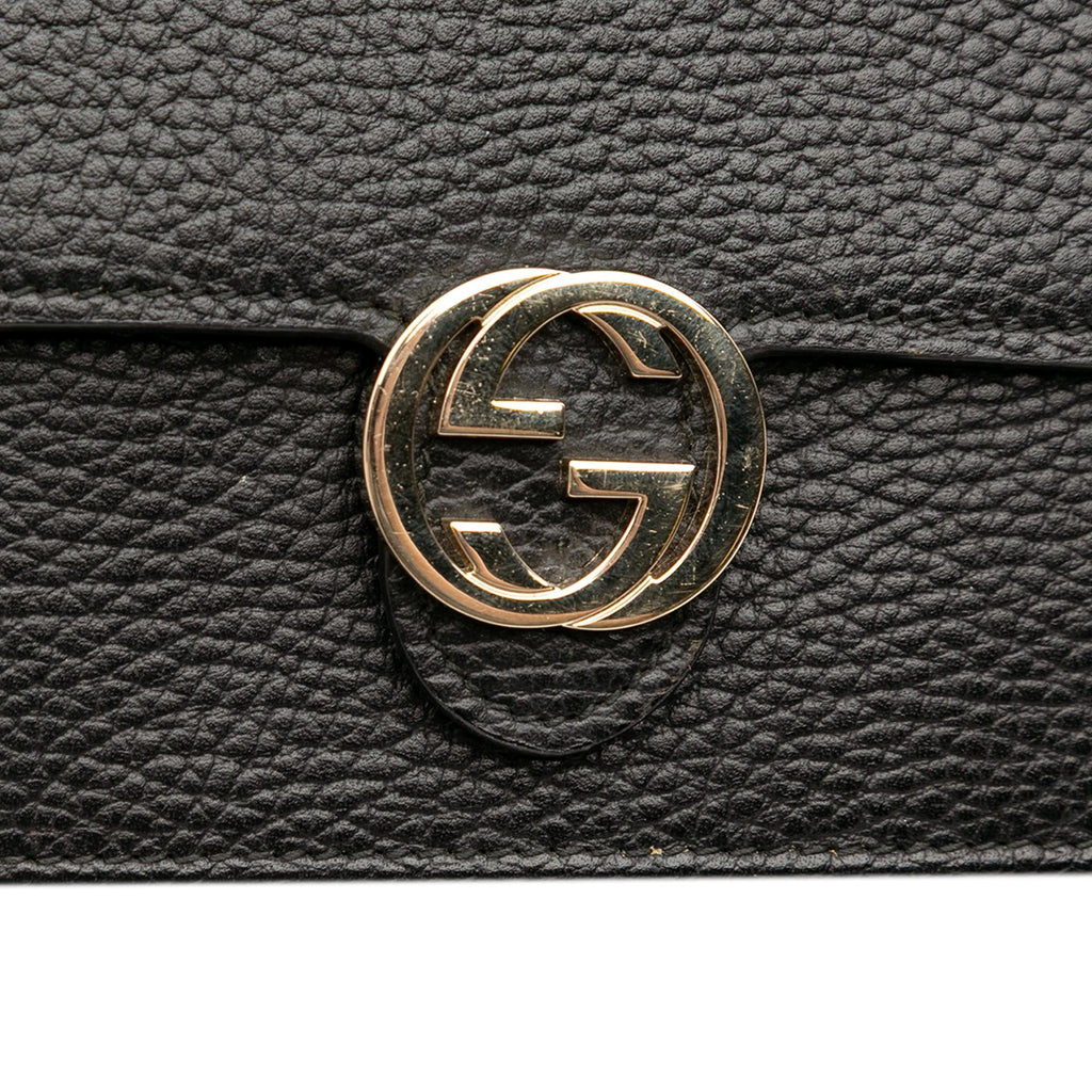 Gucci Leather Interlocking G Dollar Wallet on Chain
