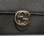 Gucci Leather Interlocking G Dollar Wallet on Chain