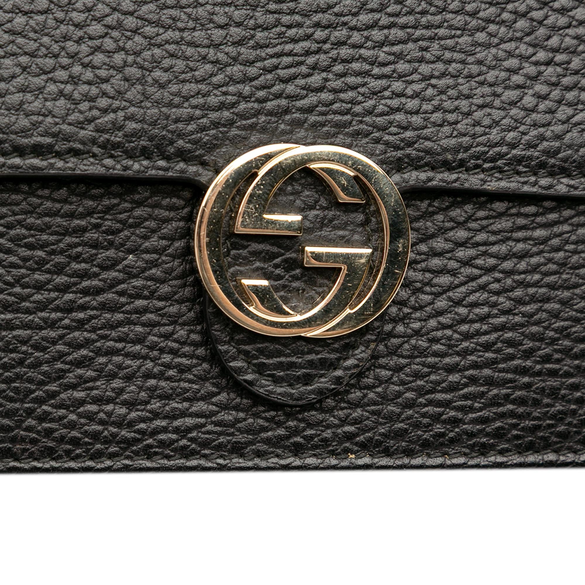 Gucci Leather Interlocking G Dollar Wallet on Chain