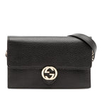 Gucci Leather Interlocking G Dollar Wallet on Chain