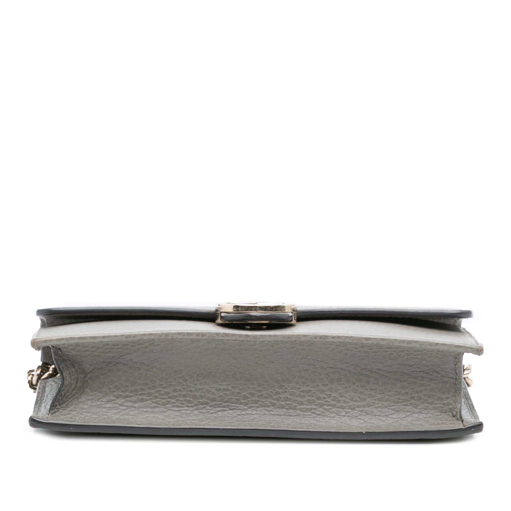 Gucci Leather Interlocking G Dollar Wallet on Chain