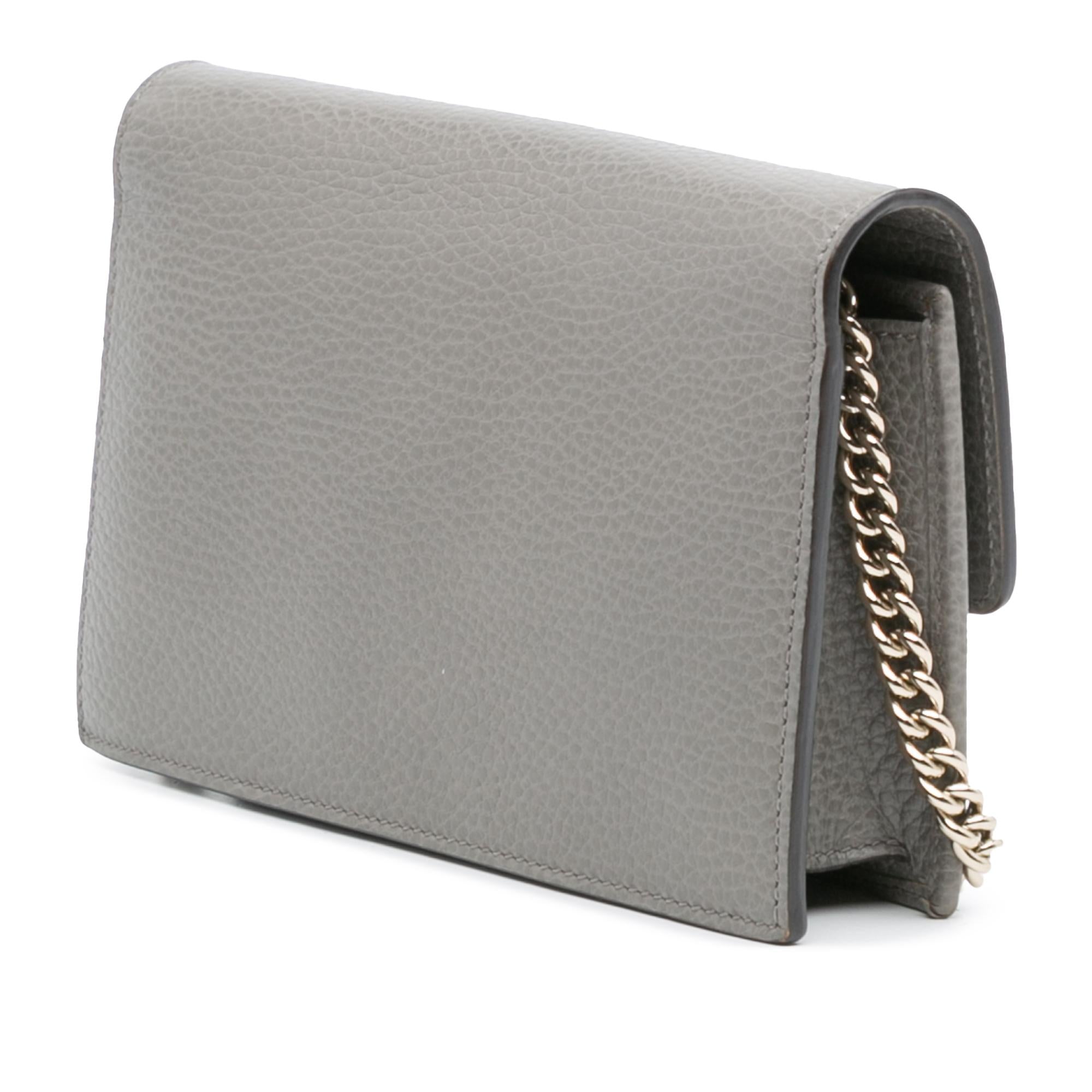 Gucci Leather Interlocking G Dollar Wallet on Chain