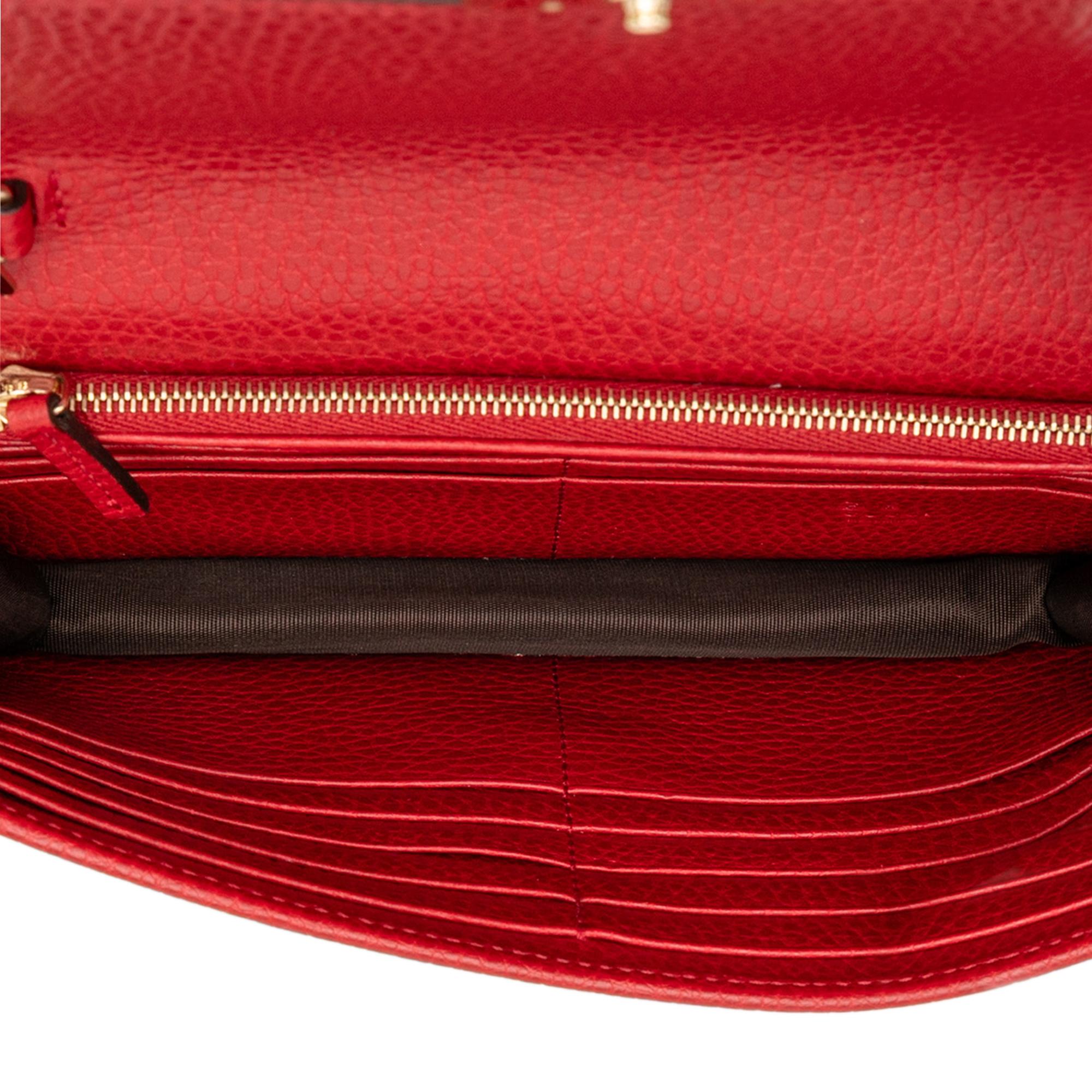 Gucci Leather Interlocking G Dollar Wallet on Chain