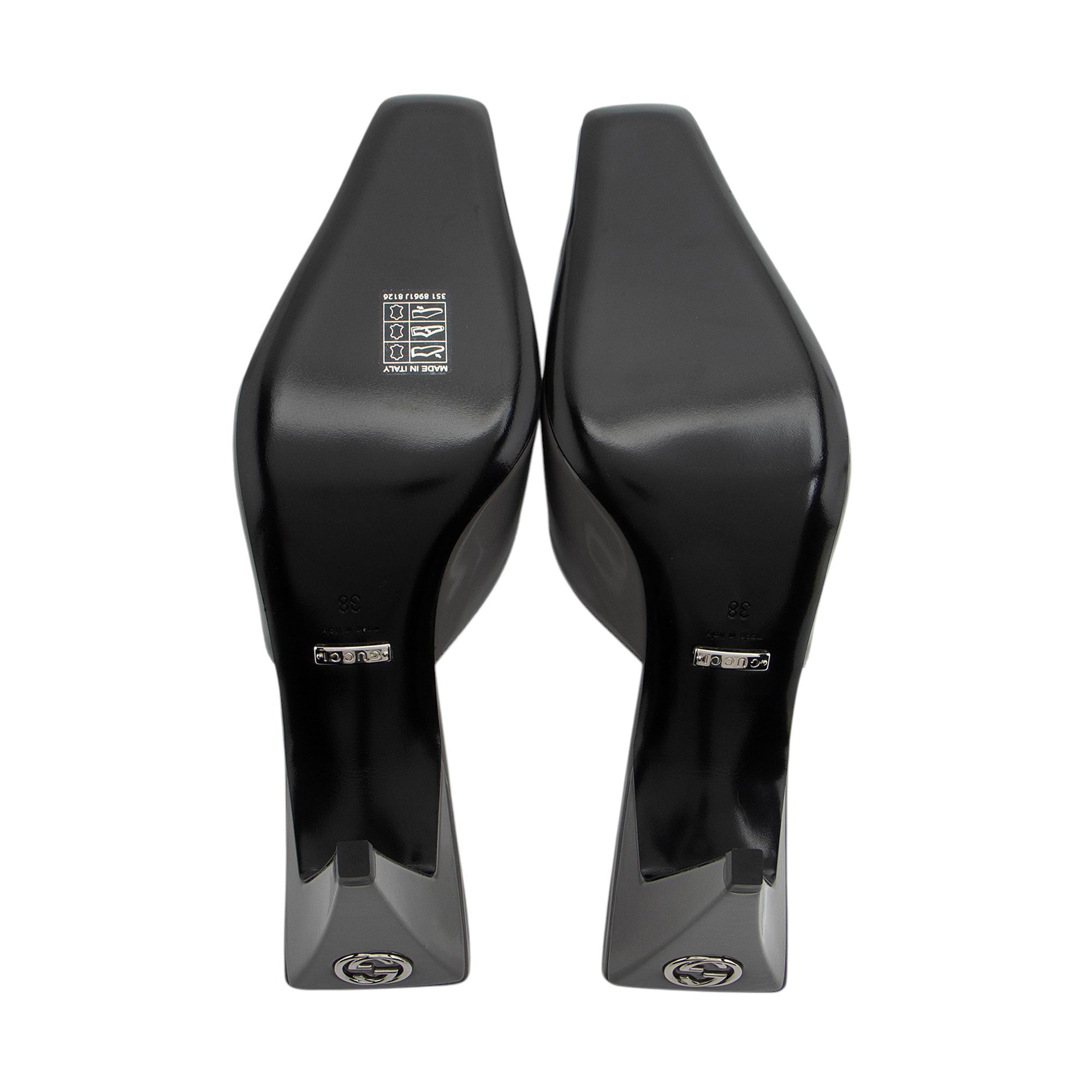 Gucci Leather Interlocking G Mallory Mules - Size 8 / 38