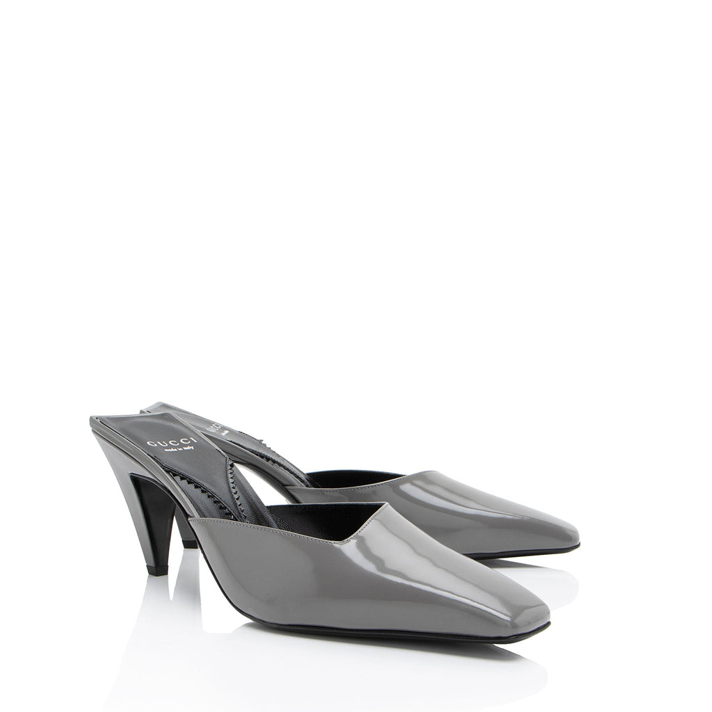 Gucci Leather Interlocking G Mallory Mules - Size 8 / 38