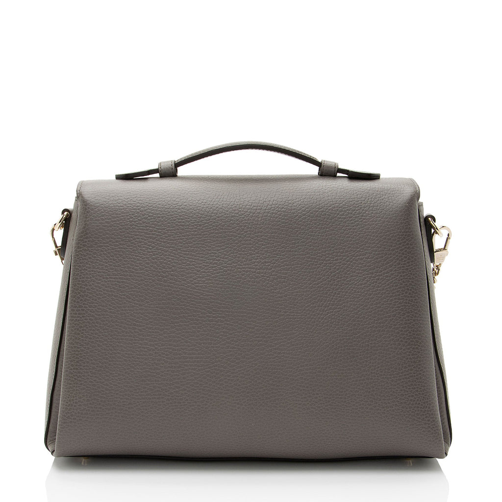 Gucci Leather Interlocking G Medium Top Handle
