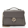 Gucci Leather Interlocking G Medium Top Handle
