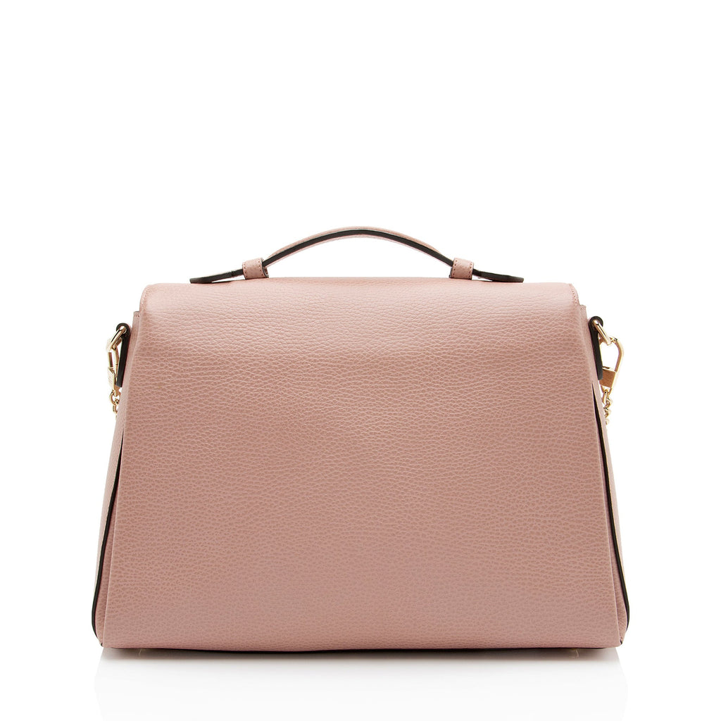 Gucci Leather Interlocking G Medium Top Handle