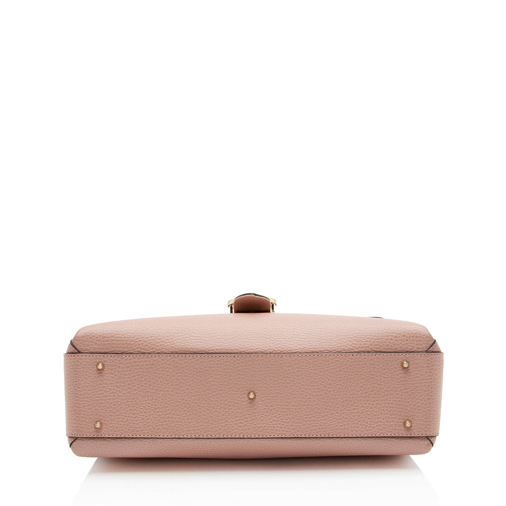 Gucci Leather Interlocking G Medium Top Handle