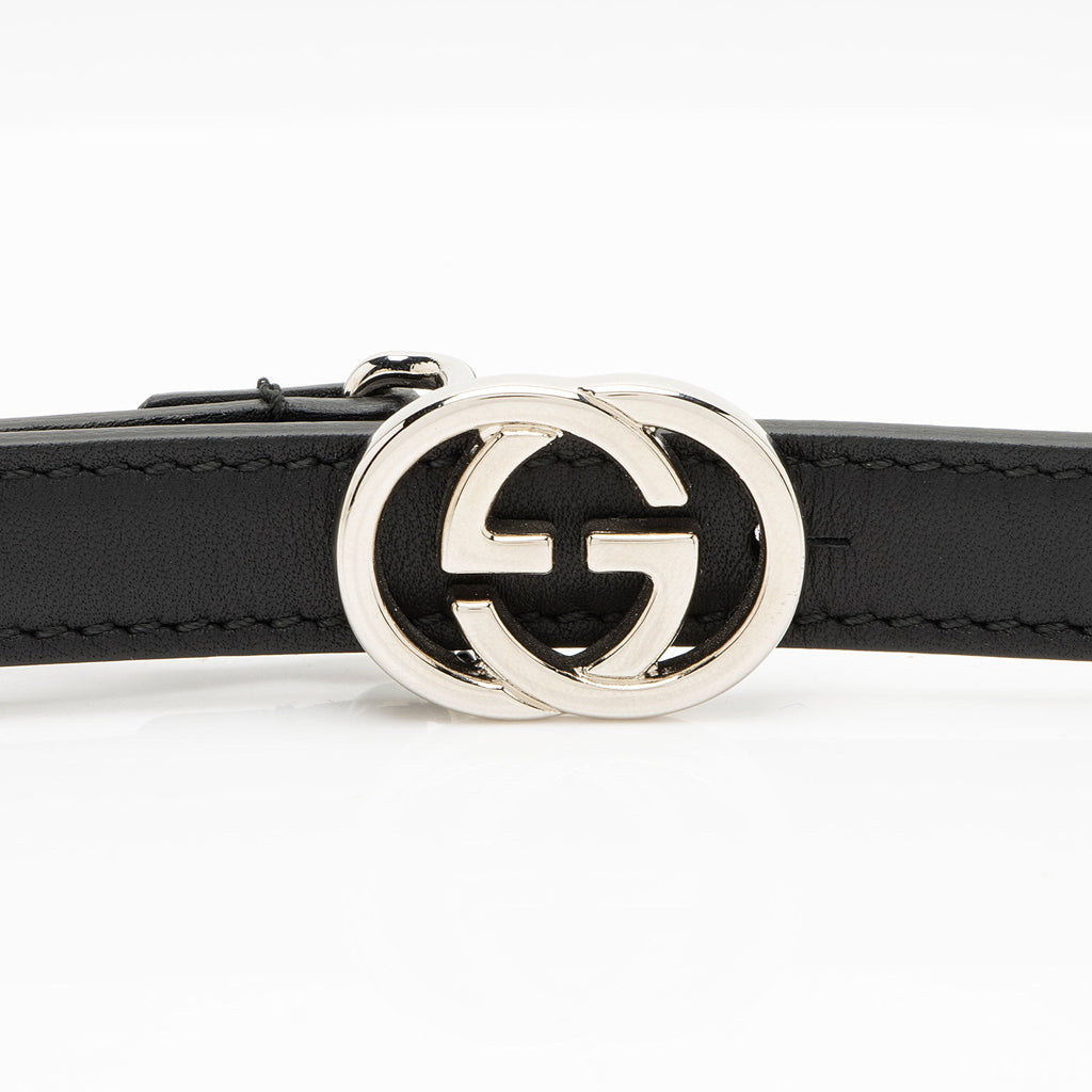 Gucci Leather Interlocking G Slim Belt - Size 38 / 95