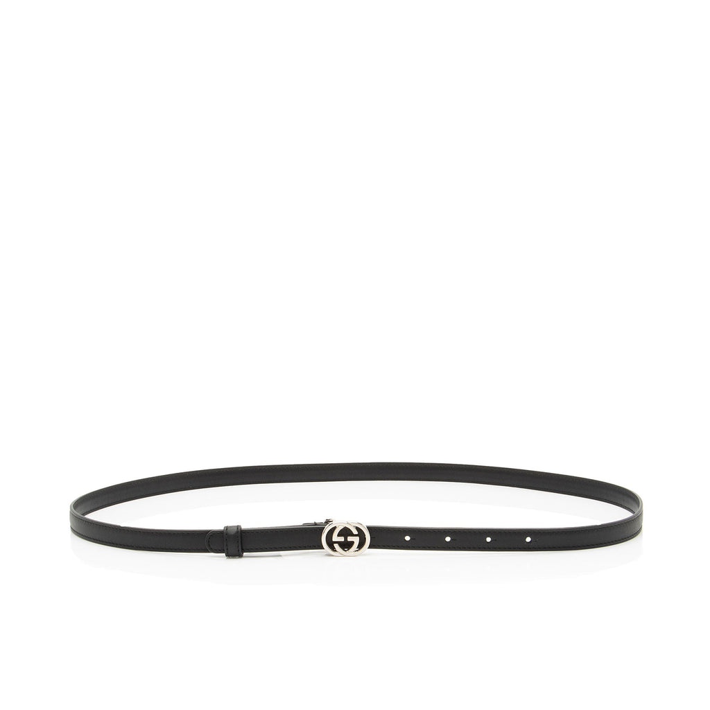 Gucci Leather Interlocking G Slim Belt - Size 38 / 95