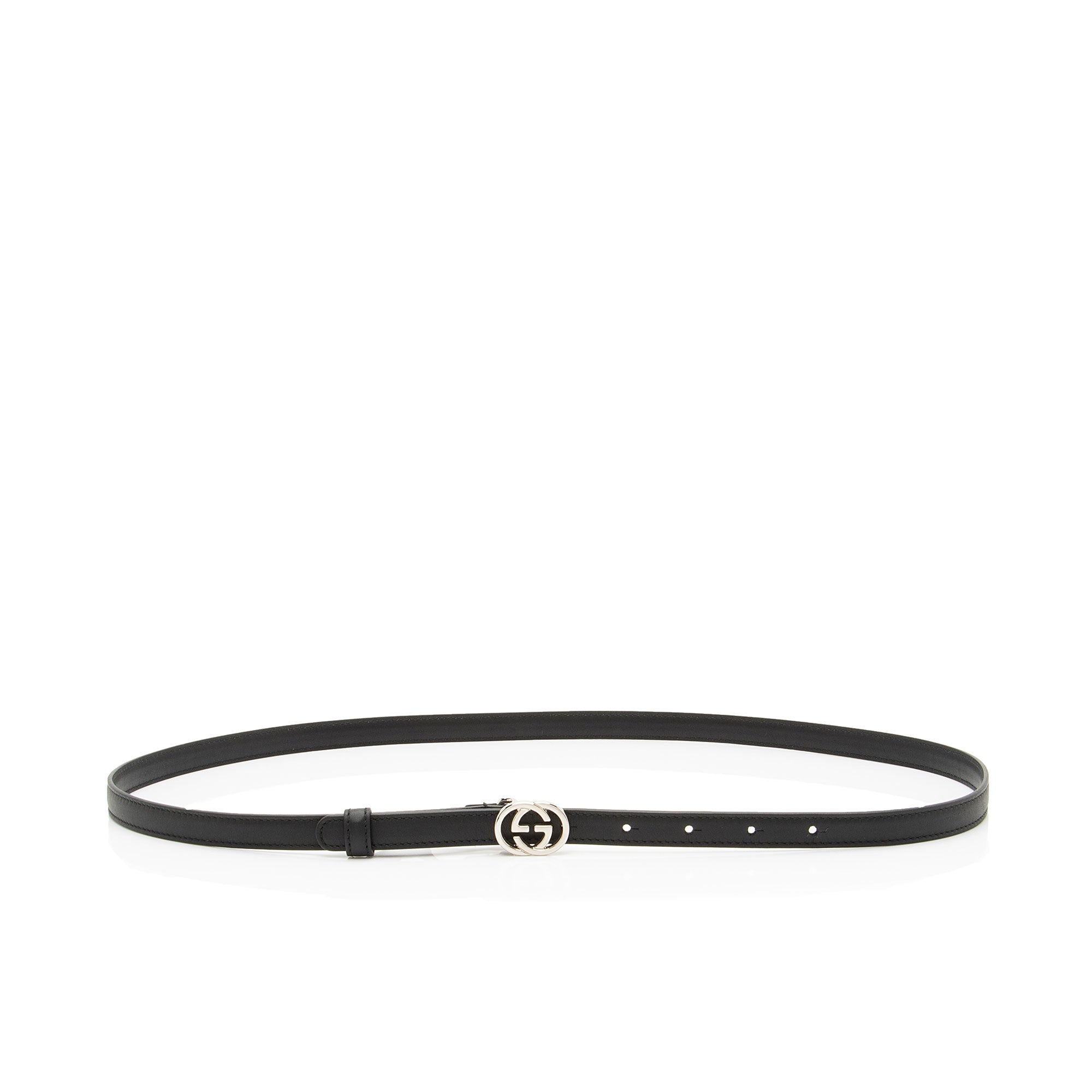 Gucci Leather Interlocking G Slim Belt - Size 38 / 95