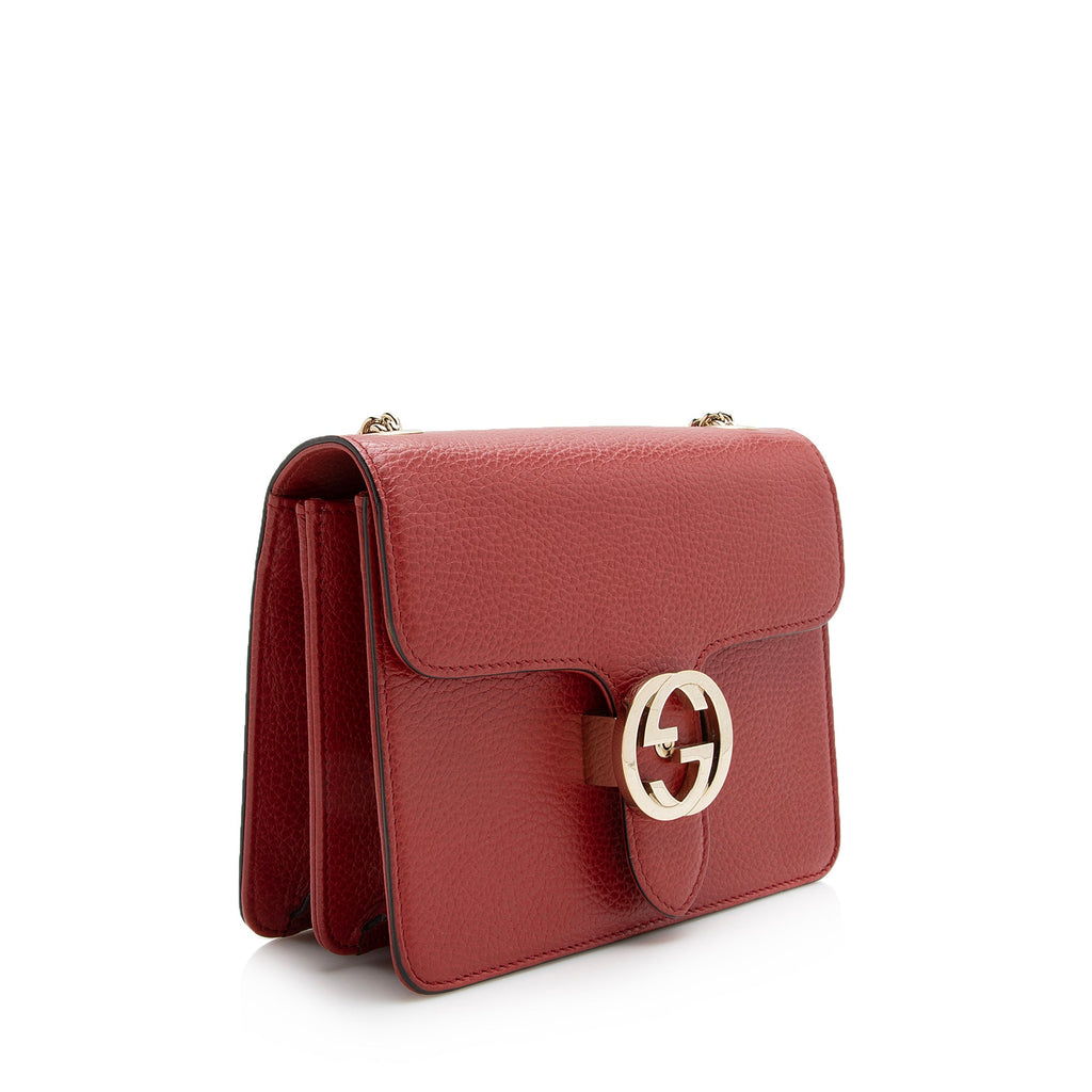 Gucci Leather Interlocking G Small Shoulder Bag (SHF-22434)