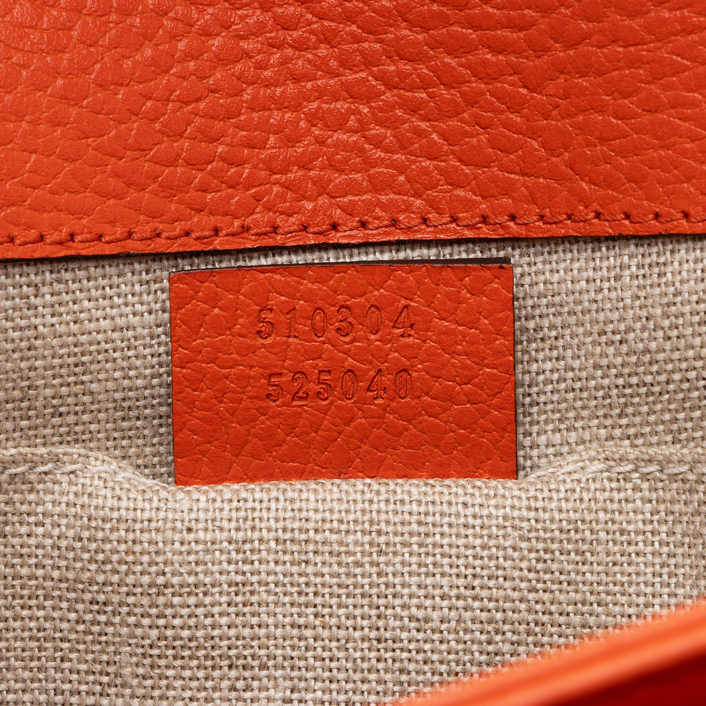 Gucci Grained Calfskin Interlocking G Small Shoulder Bag (SHF-h9X0uq)