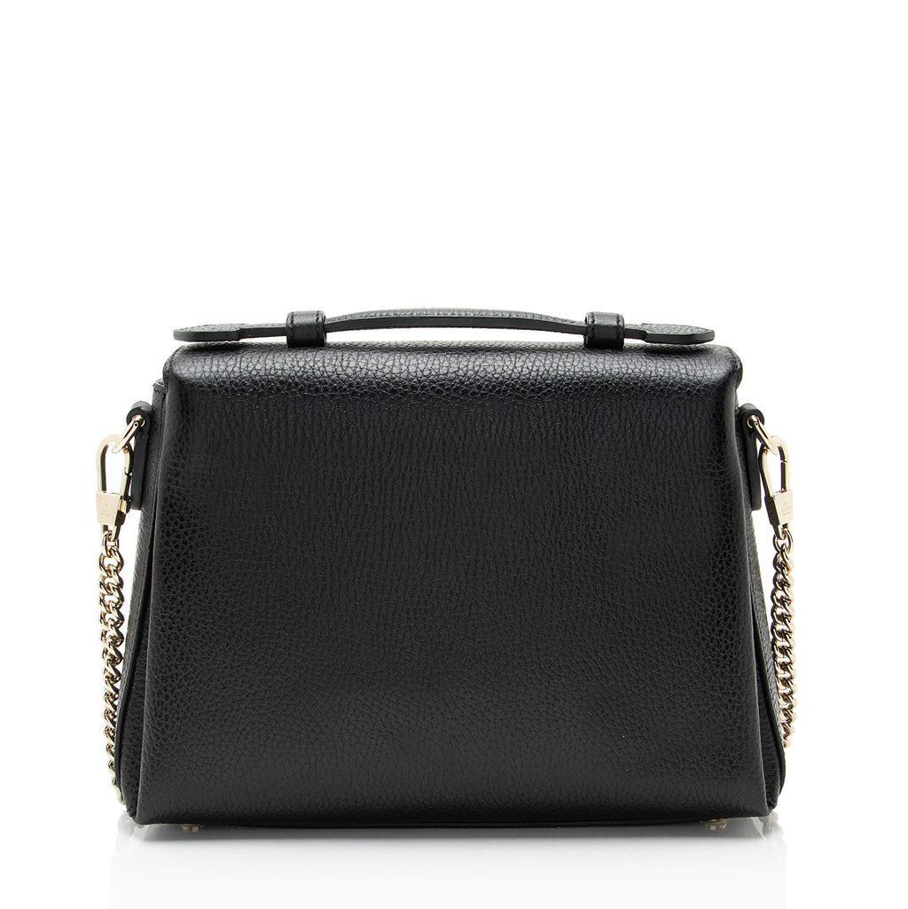Gucci Leather Interlocking G Small Top Handle