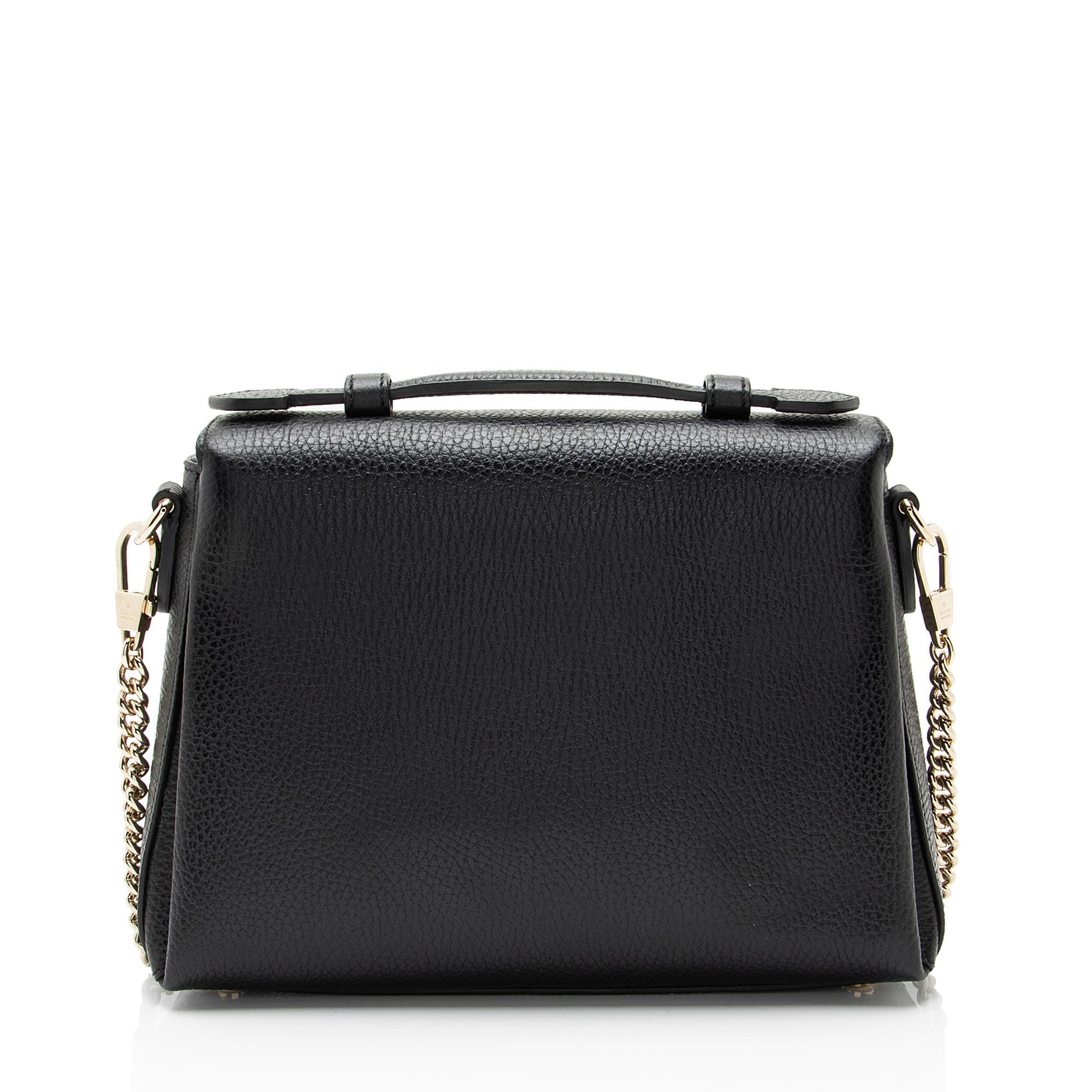 Gucci Leather Interlocking G Small Top Handle