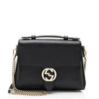 Gucci Leather Interlocking G Small Top Handle