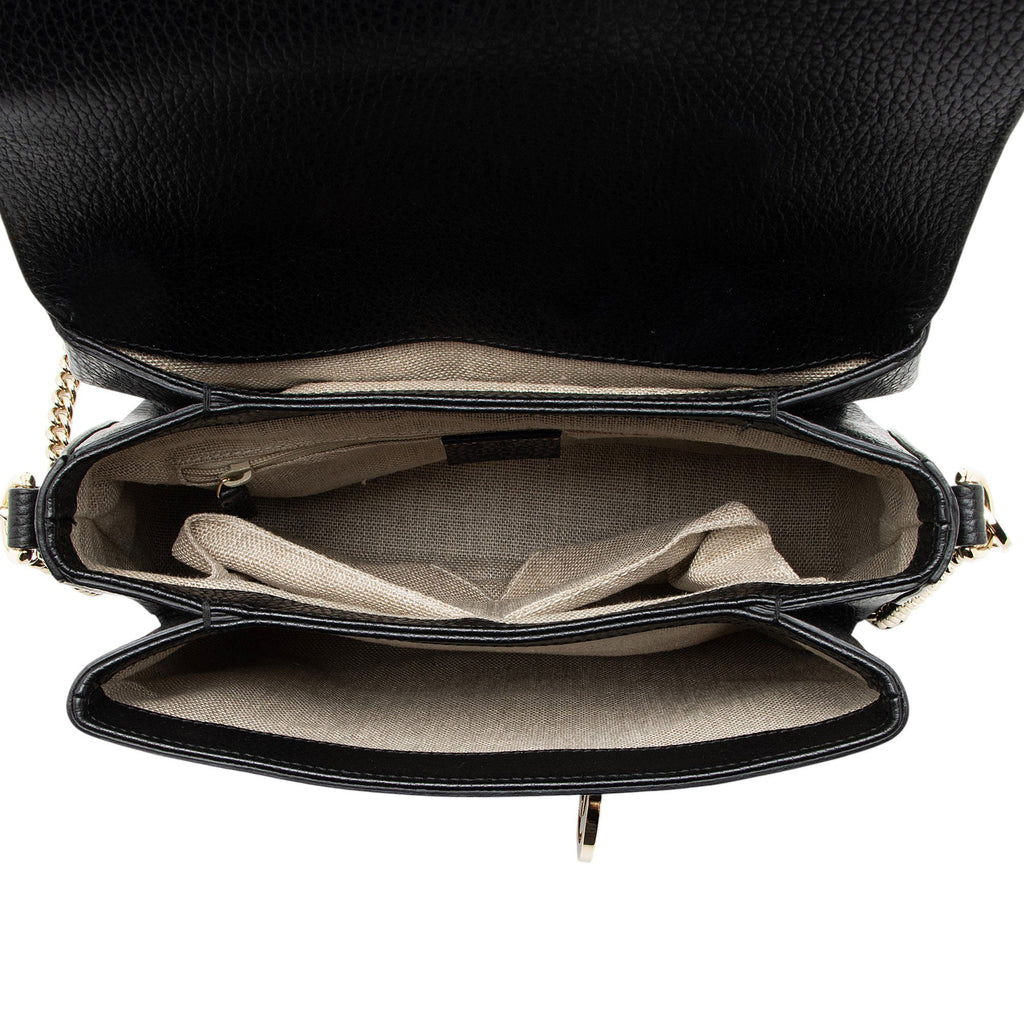 Gucci Leather Interlocking G Small Top Handle