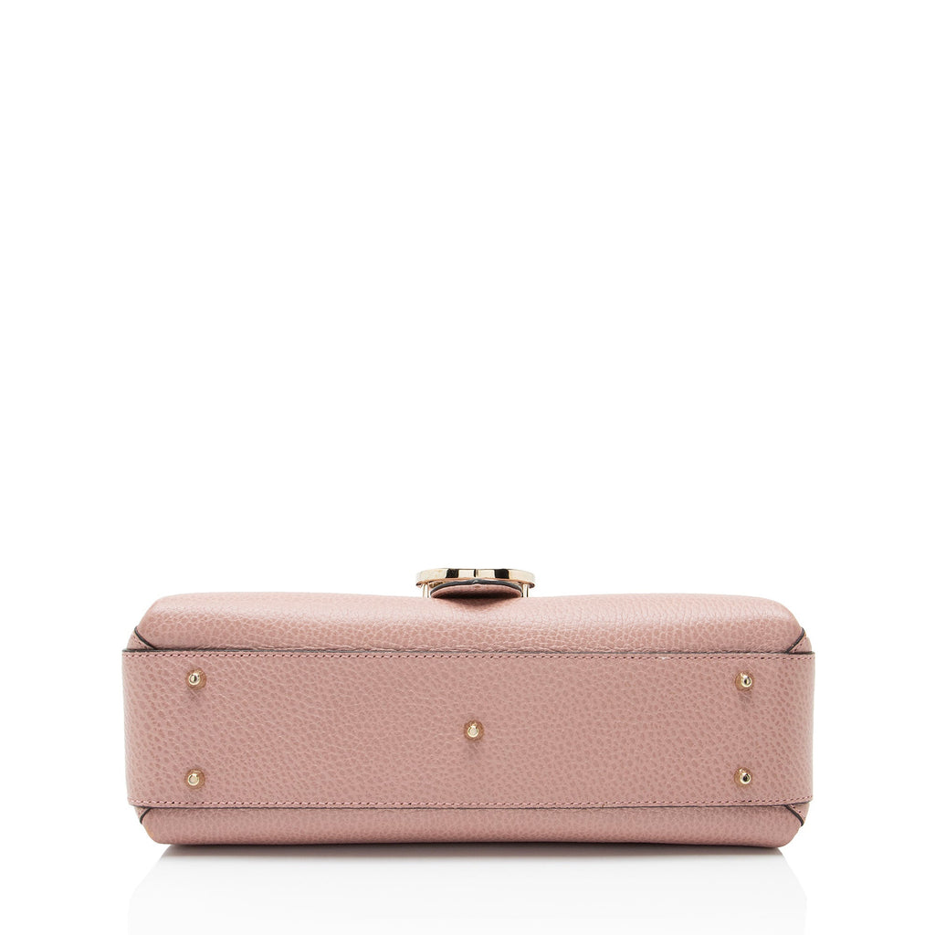 Gucci Leather Interlocking G Small Top Handle