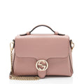 Gucci Leather Interlocking G Small Top Handle
