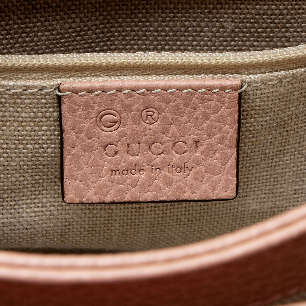 Gucci Leather Interlocking G Small Top Handle
