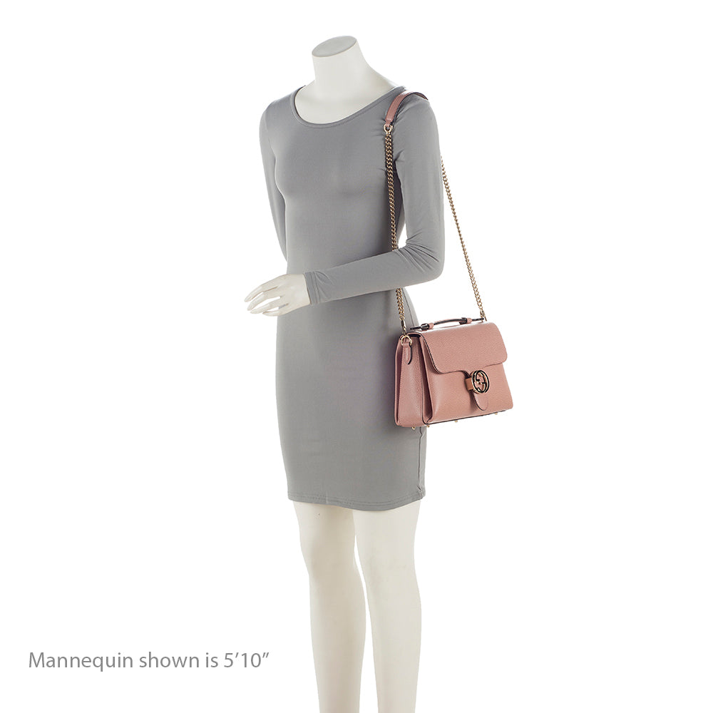 Gucci Leather Interlocking G Small Top Handle