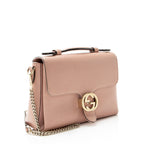 Gucci Leather Interlocking G Small Top Handle