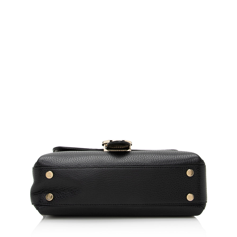 Gucci Leather Interlocking G Top Handle Shoulder Bag (SHF-22017)