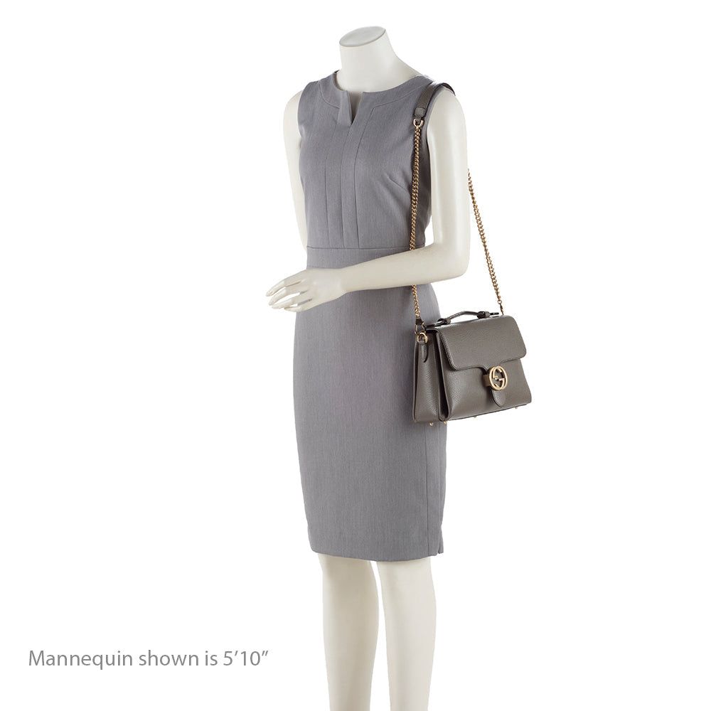 Gucci Leather Interlocking G Small Top Handle
