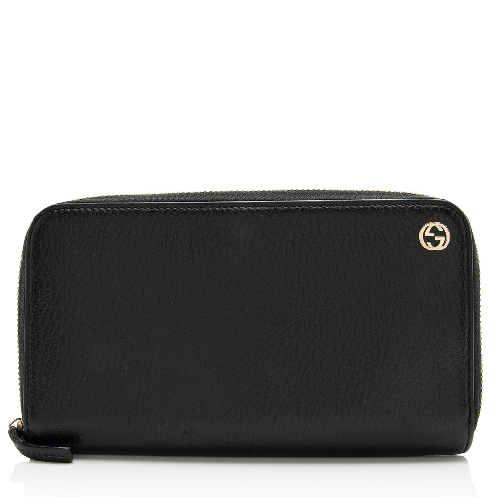 Gucci Leather Interlocking G Betty Zip Around Wallet (SHF-23831)