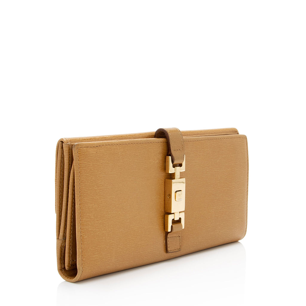 Gucci Leather Jackie Long Wallet (SHF-BlyuRJ)