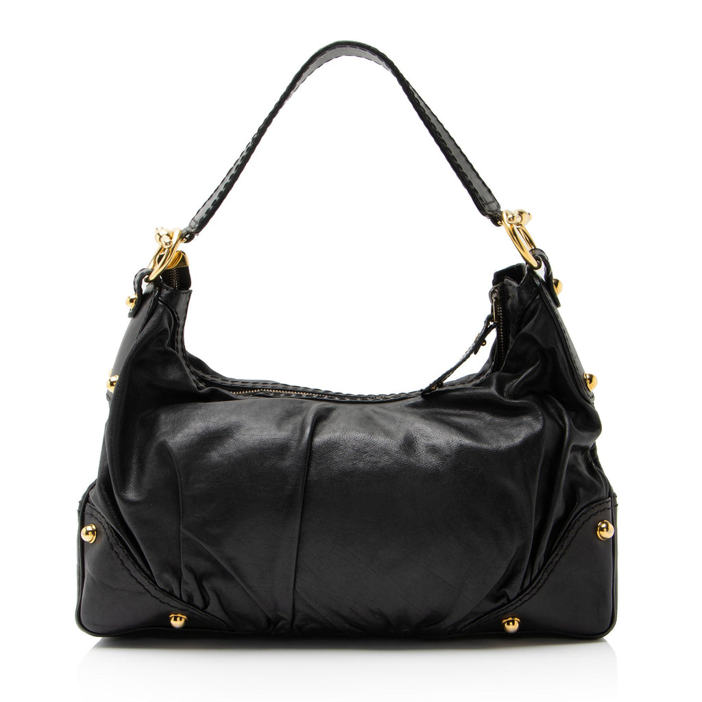Gucci Leather Jockey Medium Hobo